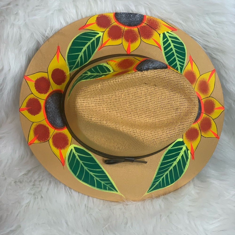 Sunflower fedora woman hat